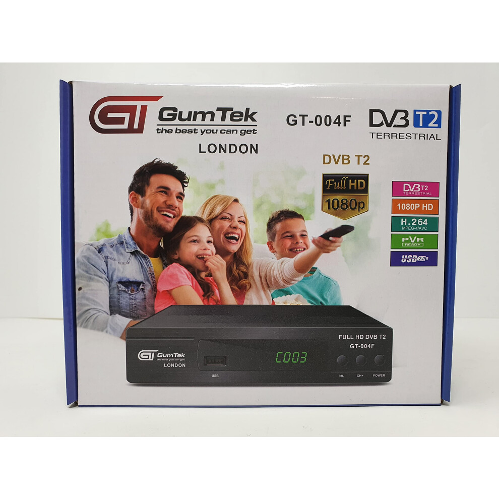 Gumtek Full HD Freeview Set Top Box RECORDER Digital TV Receiver HDMI SCART USB Connection New Software