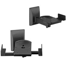 suptek Dual Side Clamping Bookshelf Speaker Wall Mounting Bracket Adjustable for Large Surrounding Sound Speakers, Hold up to 25kgs Each Black SPM201