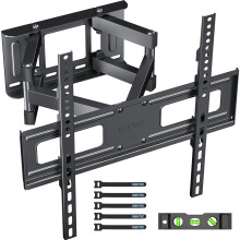 BONTEC TV Wall Mount for 23-70 Inch LED LCD Flat & Curved TVs, Swivels Tilts Extends Double Arm Full Motion TV Wall Bracket Holds up to 45kg, Includes