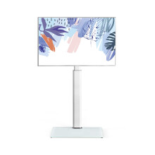 FITUEYES White TV Stand for 32 to 60 inch, Universal TV Floor Stand with Swivel Bracket, Portable TV Stand for Office Conference Room,End of Bed,