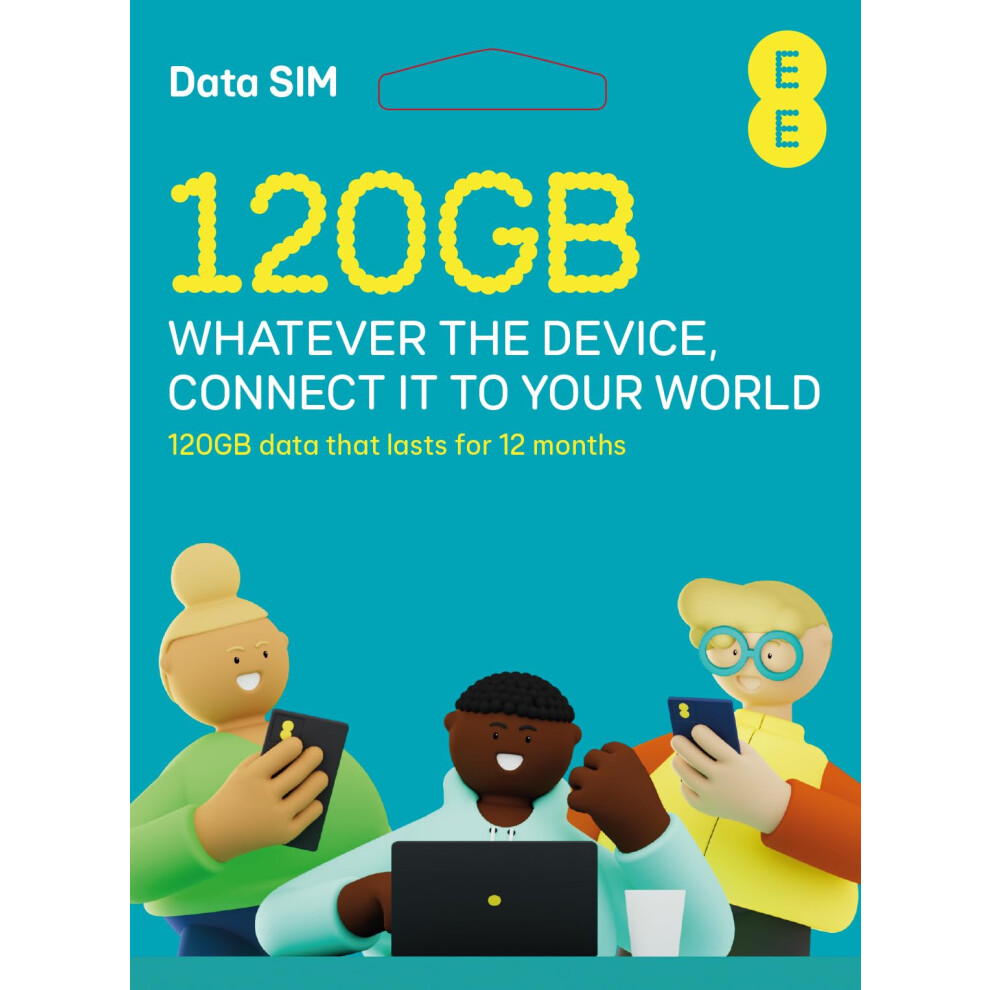 EE PAYG SIM card preloaded with 120GB of Data