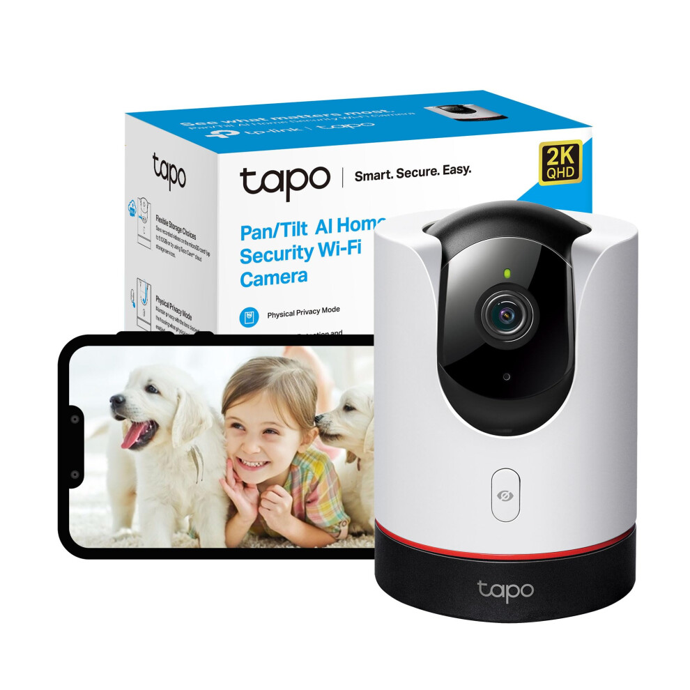 Tapo 2K 4MP QHD Indoor Camera , Pan/Tilt Live View WiFi Security Camera, 360? Panaromic Coverage,AI Detection CCTV Camera,2-way Audio, Night Vision,