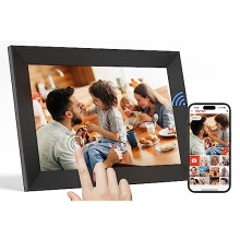 Tibuta 10.1 Inch WiFi Digital Photo Frame, 1280 x 800 IPS LCD Touch Screen, Easy Setup to Share Photos or Videos via Frameo App, Auto-Rotate, 16GB