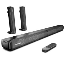 ULTIMEA 2.2ch Sound Bars for TV, Peak Power 100W, 2-in-1 Detachable Bluetooth 5.3 Soundbar for TV, 3 EQ Modes, Bass Adjustable for TV Speakers, - Refurbished