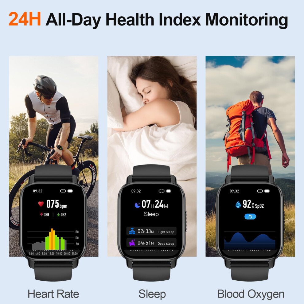 Smart Watch for Men Women Answer Make Calls 1.85 HD Touch Screen Smart Watches with Heart Rate Sleep Monitor 112 Sports Modes Fitness Tracker