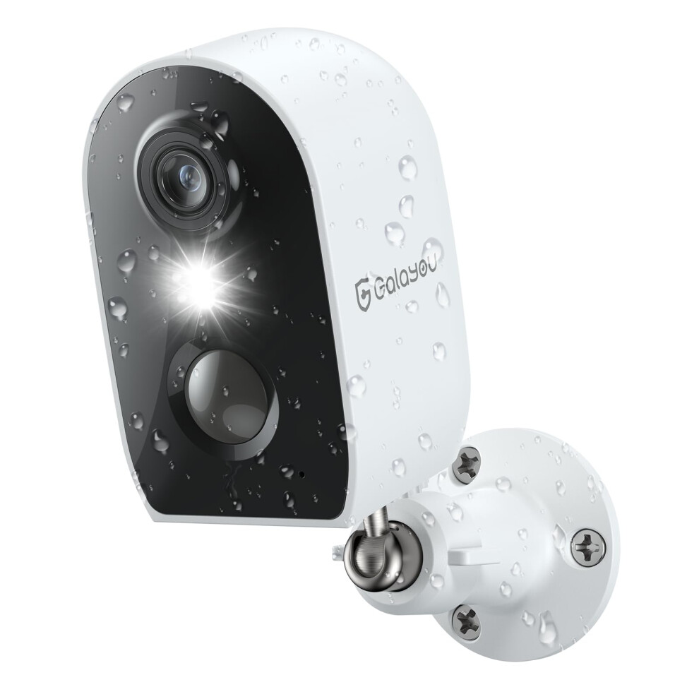Galayou Security Camera Outdoor Wireless - 2K Battery Powered Wifi Indoor Camera, Cctv Camera Systems For Home Security, Pir Detection Siren 5051216850328
