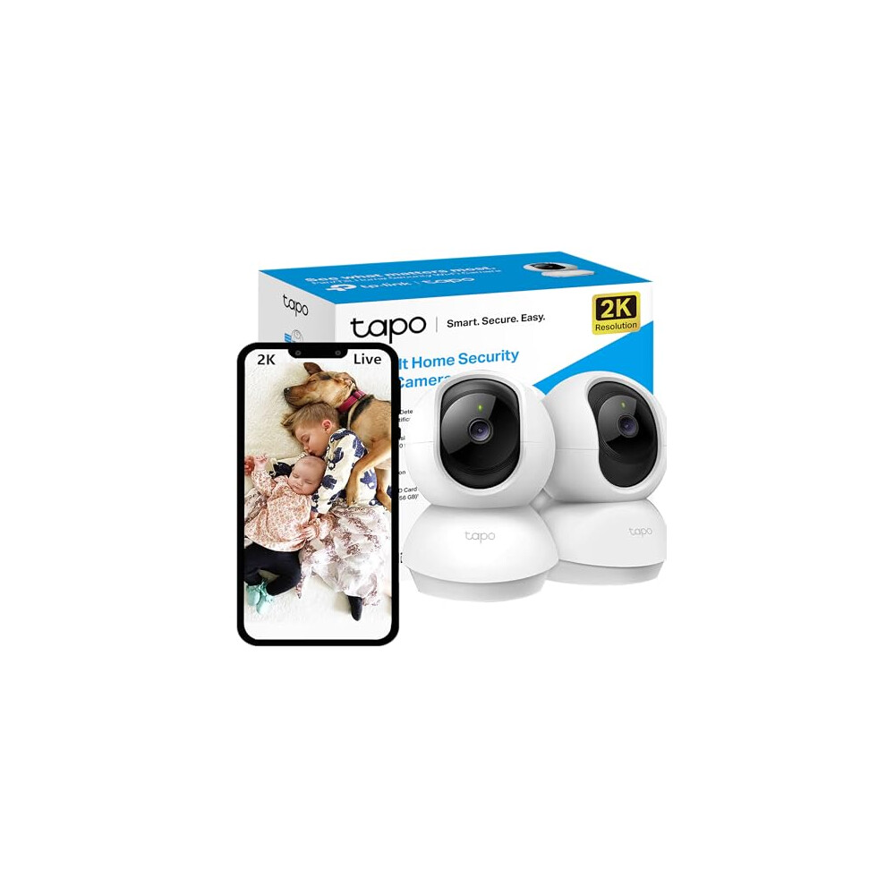 Tapo Wifi Indoor Camera, 2K 3MP Full HD Baby Camera, 360? Security Camera, Wireless Pet Camera, Smart Motion Detection & Tracking, Night Vision, Work