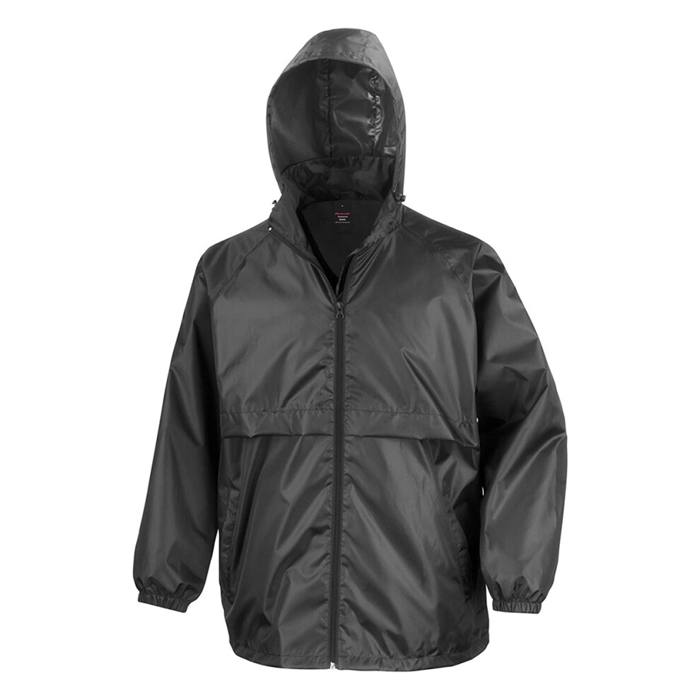 (2XL, Black) Result Mens Core Adult Windcheater Water Repellent Windproof Jacket
