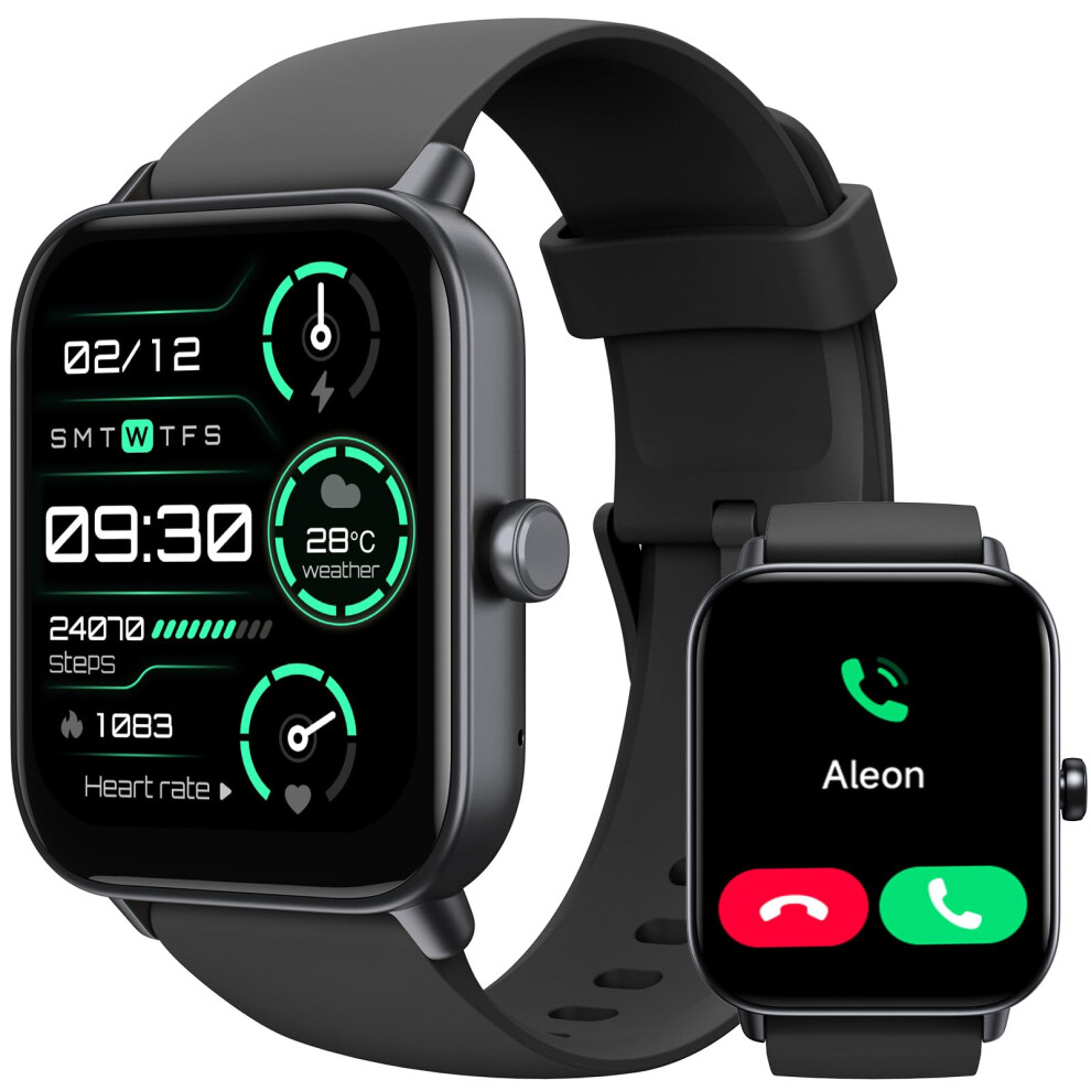 Toobur Smart Watch For Men Women Alexa Built-In, Ip68 Waterproof Swimming, 1.8" Fitness Watch With Answer&Make Call/Heart Rate/Step Counter/Sleep 5051216851158
