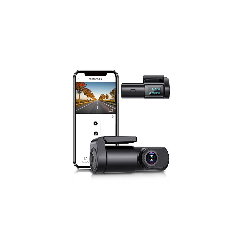 BESTSEE Dash Cam Front, 1080P Mini WiFi DashCam for Cars, Car Camera Dash with 0.96" mini screen Parking Monitor, Super Night Vision, 170? Wide Angle,