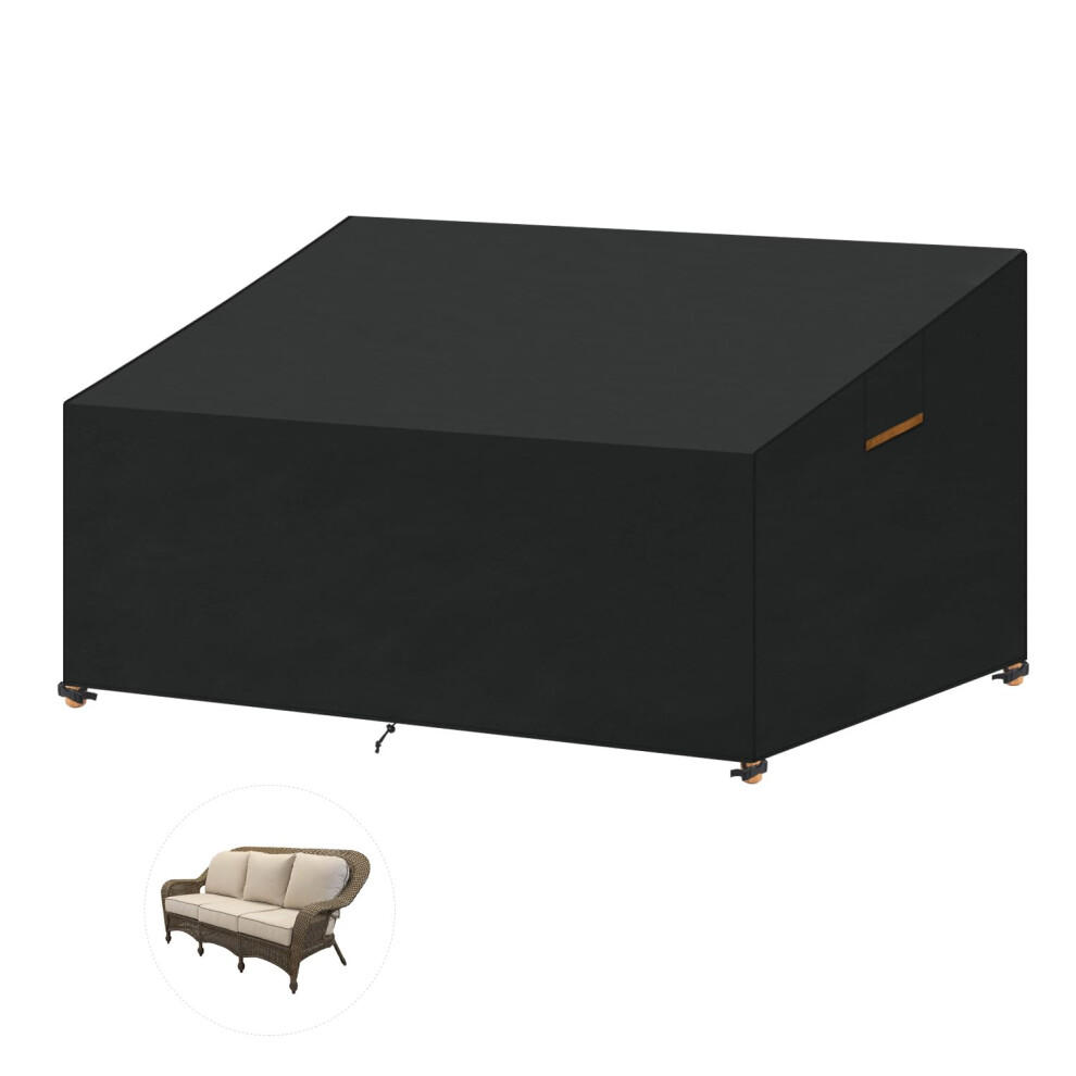 SanGlory Garden Sofa Couch Cover Outdoor Rattan Corner Furniture Covers 2-3 Seater Bench Cover Corner Sofa Cover Waterproof Deep Seat Couch Cover