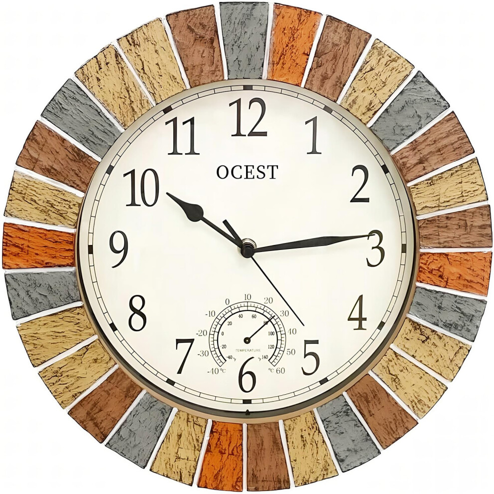 Large Outdoor Clock For Patio, 18 Inch Retro Waterproof Outdoor Clocks