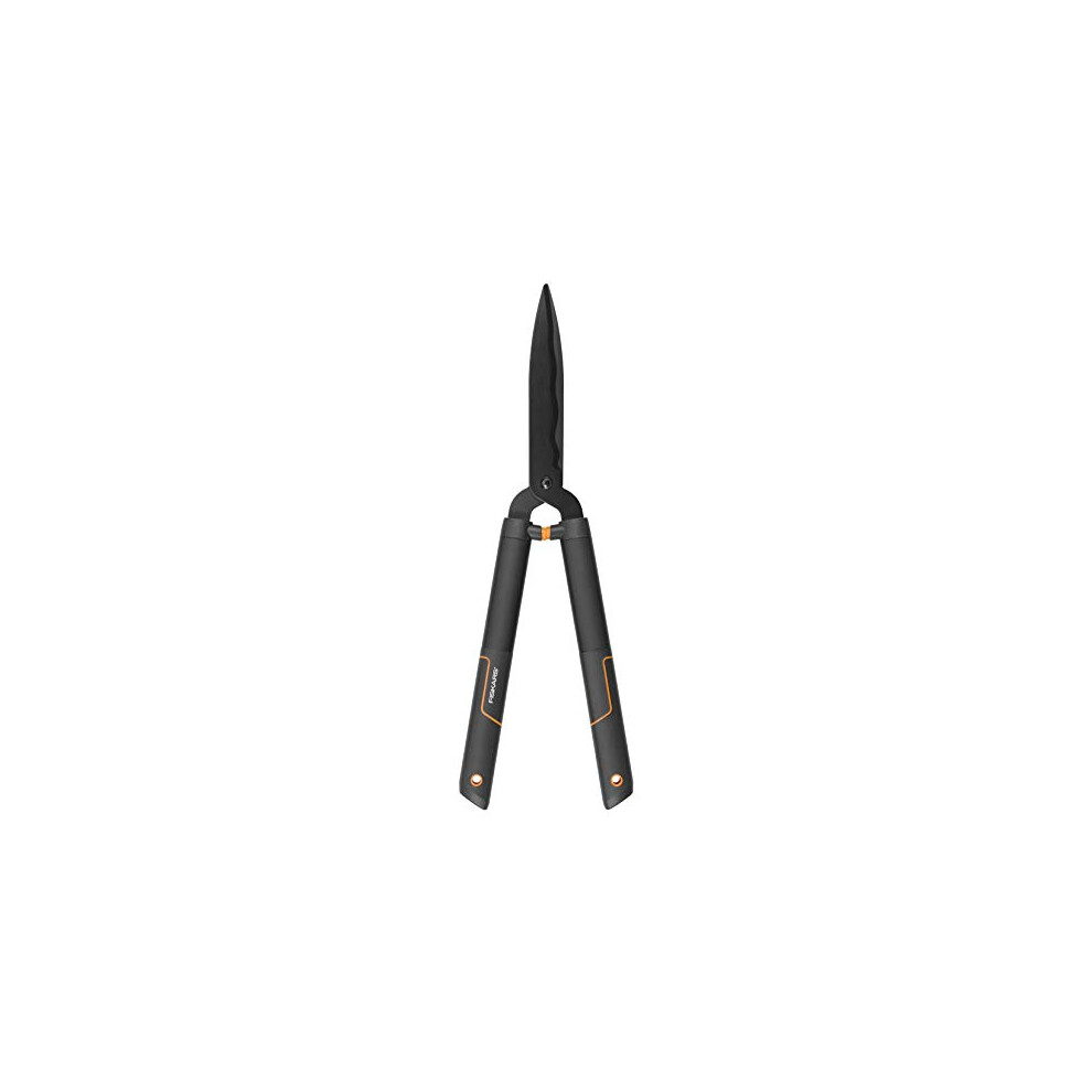 Fiskars SingleStep Hedge Shear Wavy Blade HS22, Curved Blade, Steel Blades, Length: 58 cm, Matte Black, 1001433