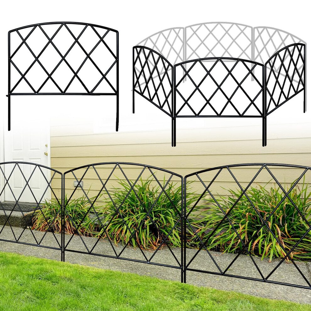 Thealyn Decorative Garden Fence 60Cm (H) X 3M (L) Rustproof Metal Fence Panels No Dig Fence For Dogs Yard Patio Animal Barrier Flower Bed 5051216856283