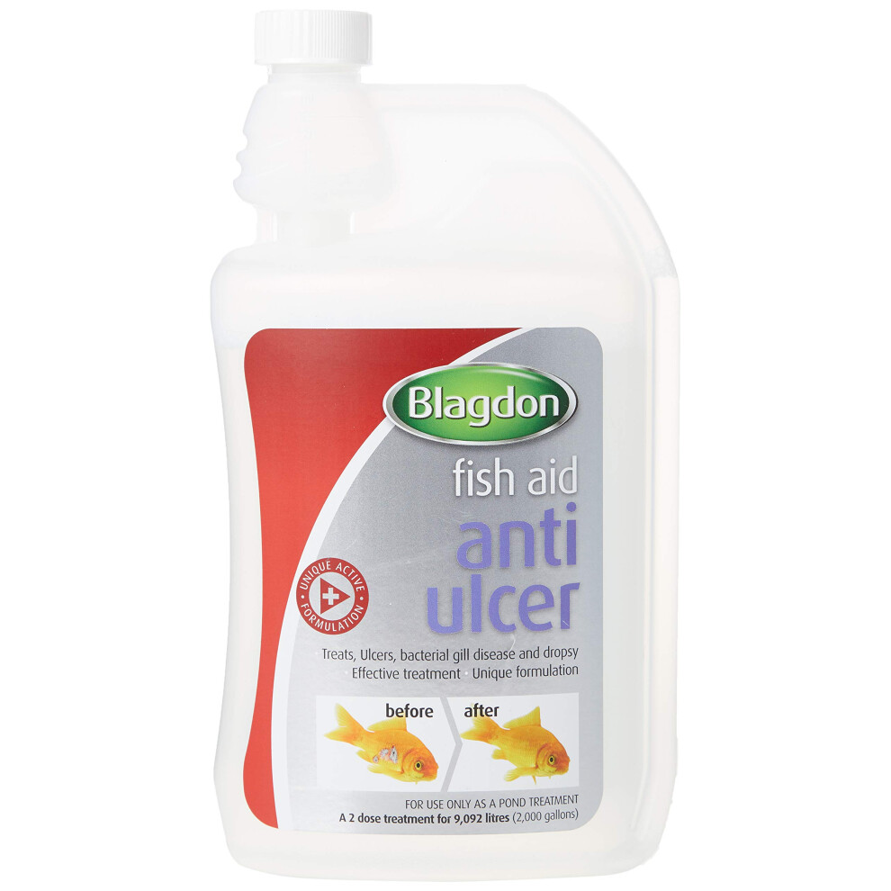 Blagdon Anti-Ulcer Treatment for Pond Fish, Effective, Unique Formulation, Treats Ulcers, Bacterial Gill Disease & Dropsy, 1 Litre