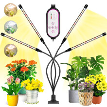 Garpsen Grow Lights for Indoor Plants, 80 LEDs Full Spectrum Led Plant Grow Light, 10 Dimming Level & 4 Heads Grow Lamp with Timer 360?Adjustable