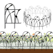 Thealyn Metal Decorative Garden Fence Panels, 82cm.H x 50cm.W (10 Panels, Total Length 4.9m) No Dig Fence Rustproof Wrought Iron Landscape Fencing for