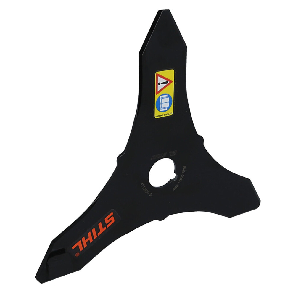 Stihl 41127134100 250 mm 3 brush knife steel blade with triple steel blade for thinning and removing hard, tangled grass, scrub and thorny bushes