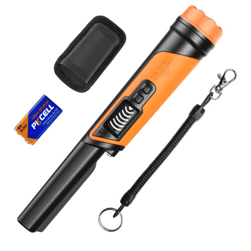 DR.?TEK Metal Detector Pinpointer, IP68 Fully Waterproof Handheld Pin Pointer with LCD Screen, Innovative Interference Cancellation Function, Higher
