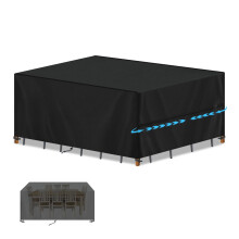 SIMPHAUS Large Garden Table Cover 220x130x85cm Outdoor Furniture Covers Waterproof Rattan Garden Furniture Covers for Outside Garden Furniture,Garden