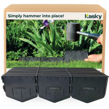 Easy to Install Lawn Edging Border - Simply Hammer into Place, No Trenches to Dig - Durable & Flexible Garden Edging - Invisible Grass & Path Edge