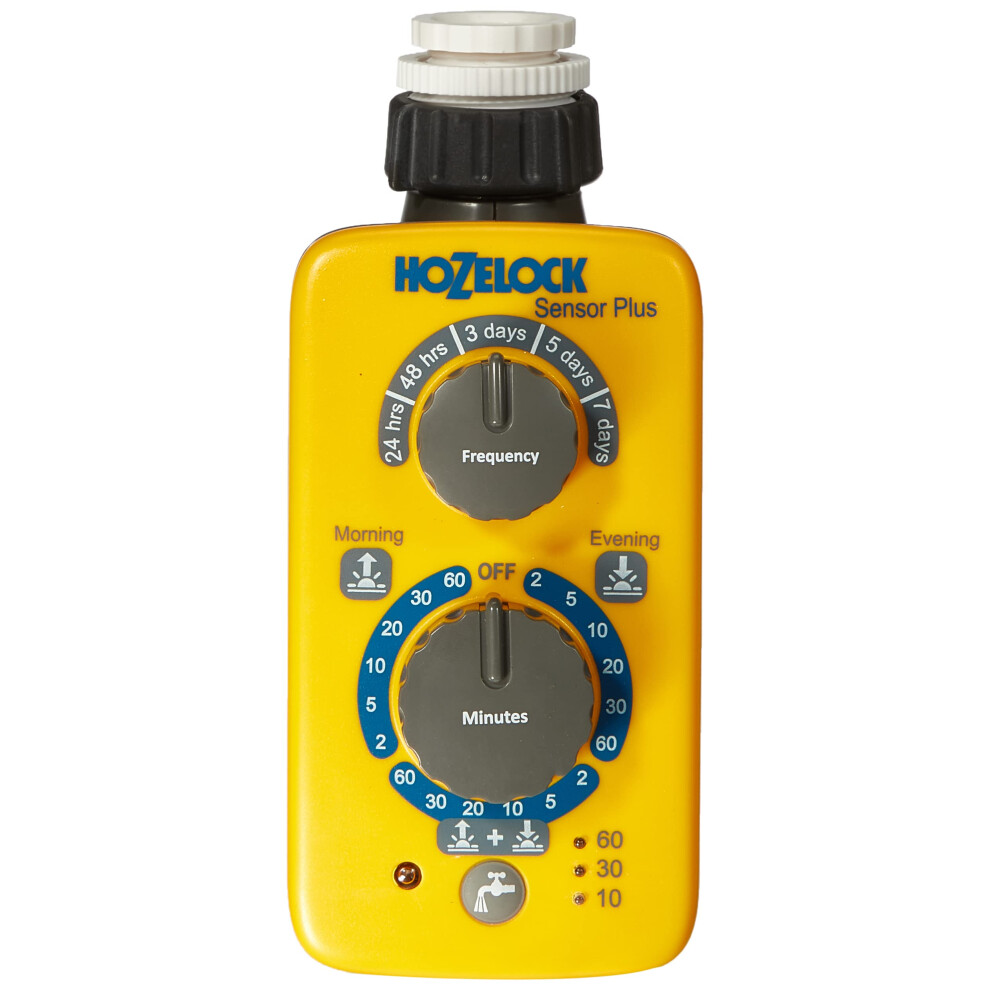 HOZELOCK - Watering Timer Sensor Controller Plus : Automatic and Easy Watering with its Light Sensor, Adjustable Watering at Sunrise and/or Sunset,