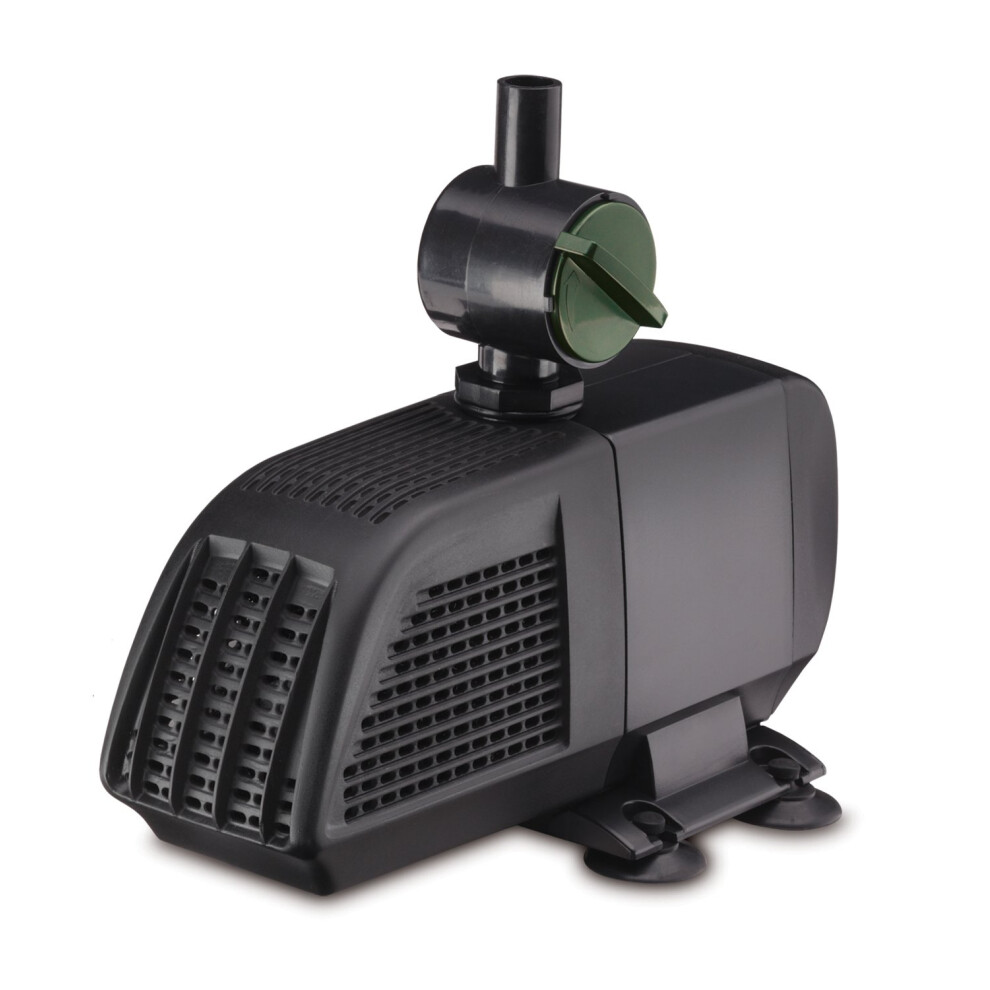 Blagdon Minipond Pond Pump 1600 (To Run Fountains For Medium Ponds Up To 3582 Litre), 3 Fountain Heads, Black