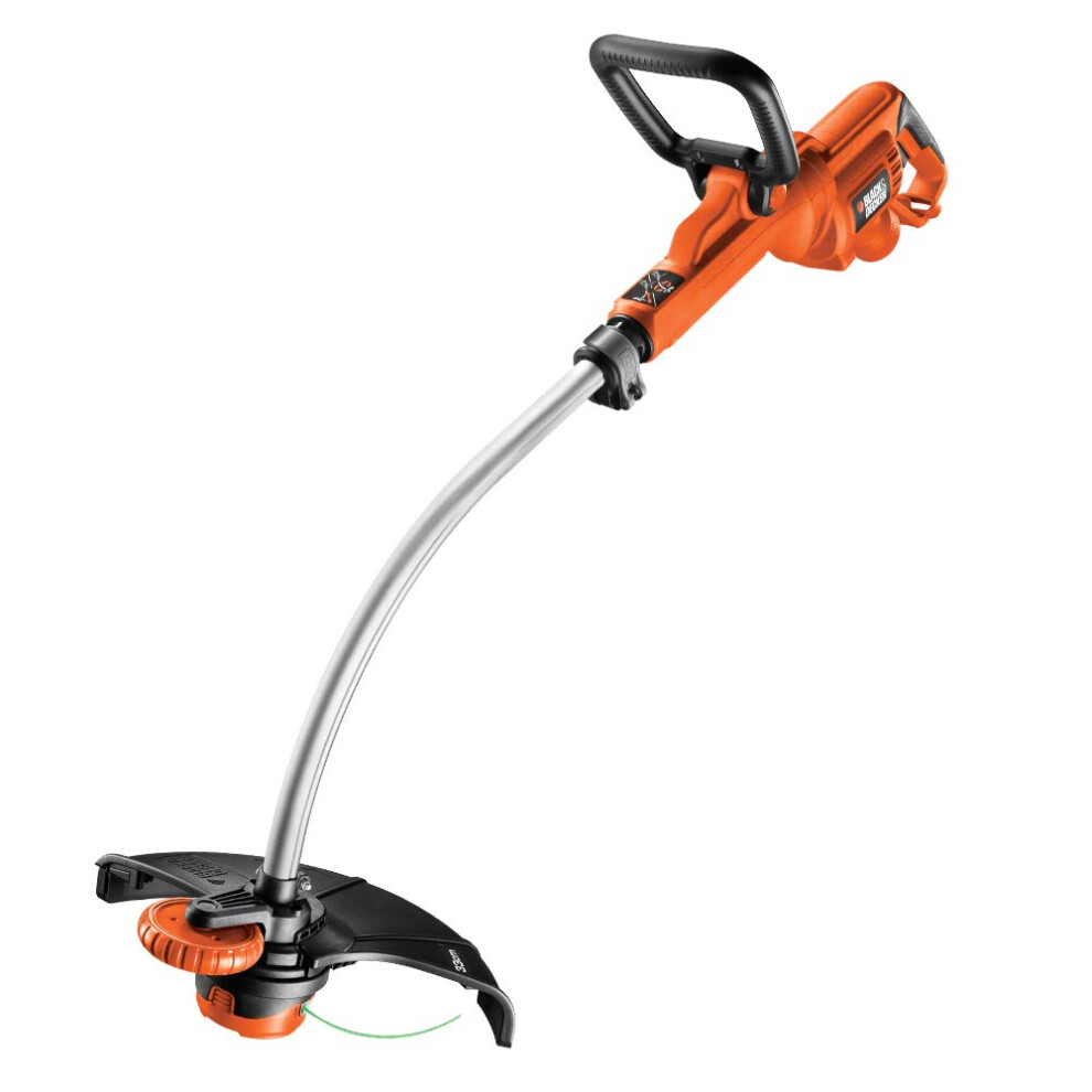 BLACK+DECKER Electric Strimmer with Automatic Single Line Feed, Cutting Width 33cm, Adjustable Second Handle for Balance and Control, 10m Cable