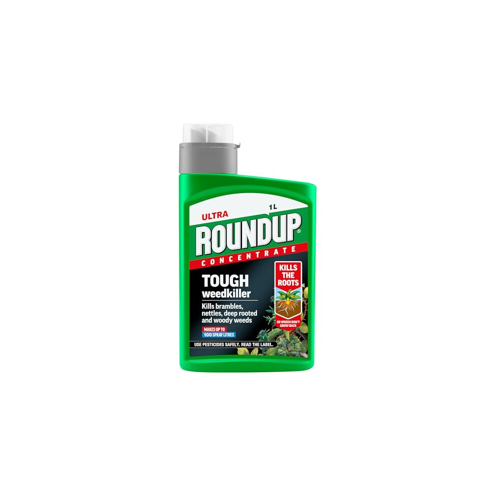 Roundup Tough Weedkiller, Concenrate, Makes Up To 100 Litres, 1 Litre