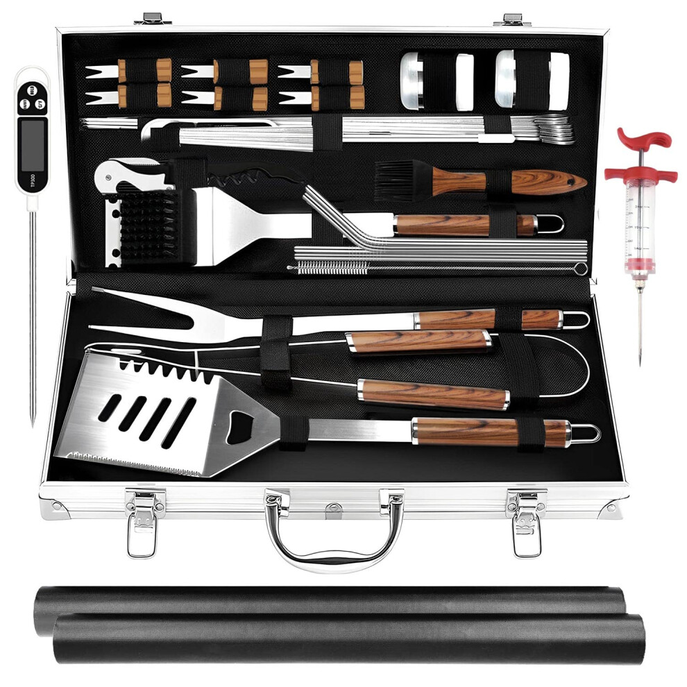 KALAHOL 32-in-1 BBQ Tools Set Extra Thick Stainless Steel Grill Tool Set with Gift Wrapping Box, Premium Complete Outdoor BBQ Utensils Set-image-OPC-PF2NPHW-NEW