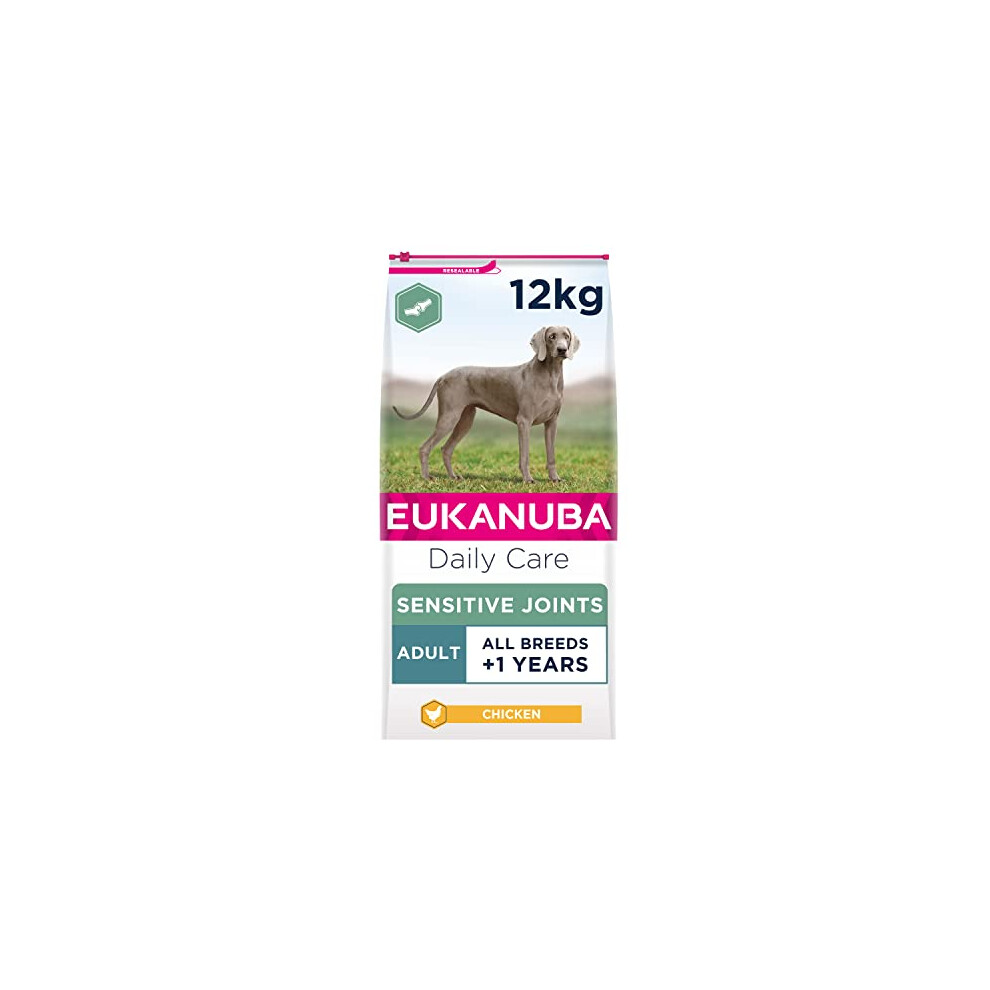 Eukanuba Sensitive Joints Mobility Support Complete Dry Dog Food for Adult Dogs with Chicken 12 kg