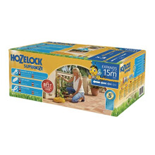 HOZELOCK - Superhoze Expanding Hose 15 m : Flexible Hose, Stretches up to 3x Original Length | With 2 Aquastop Fittings for a Watertight Connection: