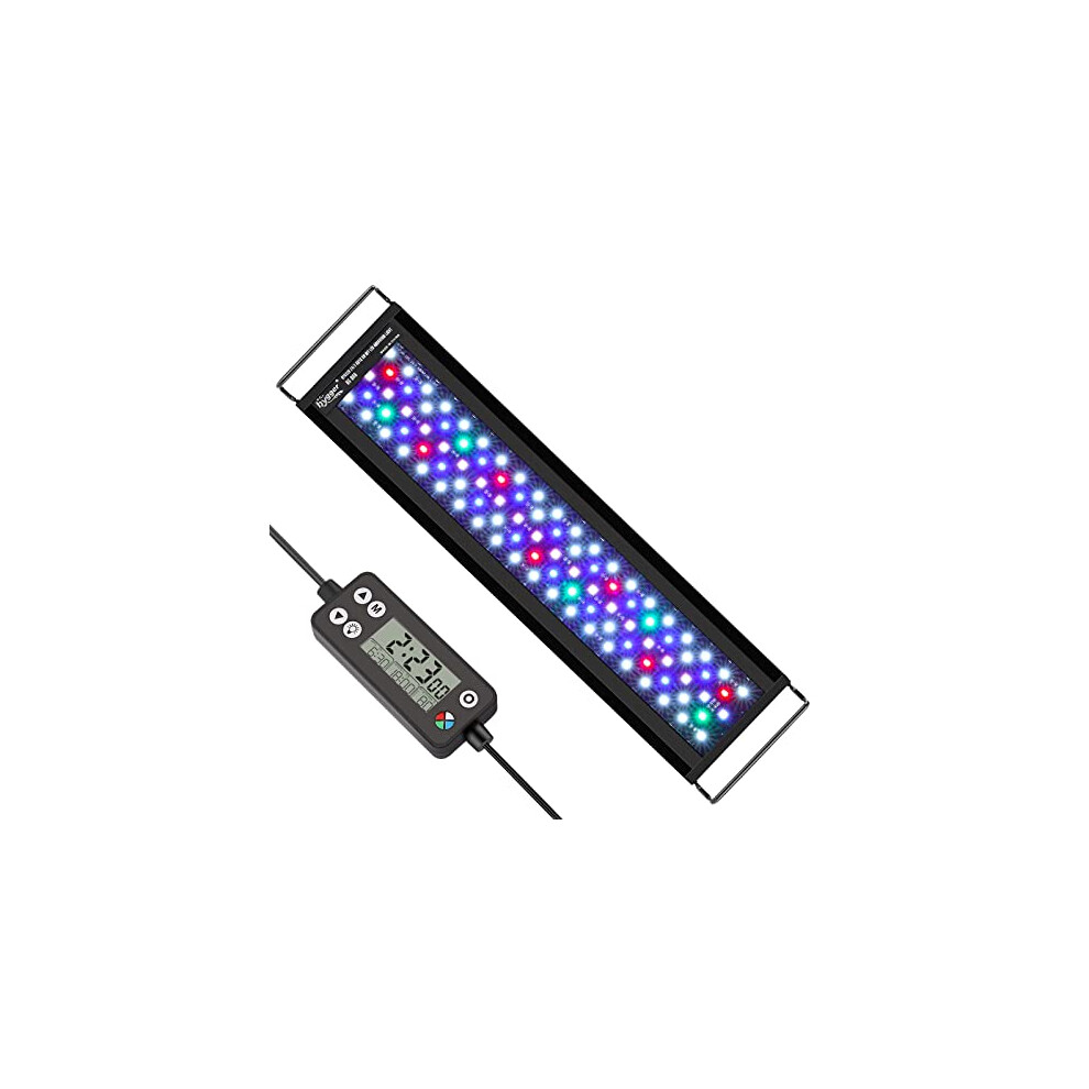 hygger Full Spectrum LED Aquarium Light with LCD, Auto On/Off, 42W, 7 Colors, 24/7 Cycle, Adjustable for 121-137cm Planted Tanks