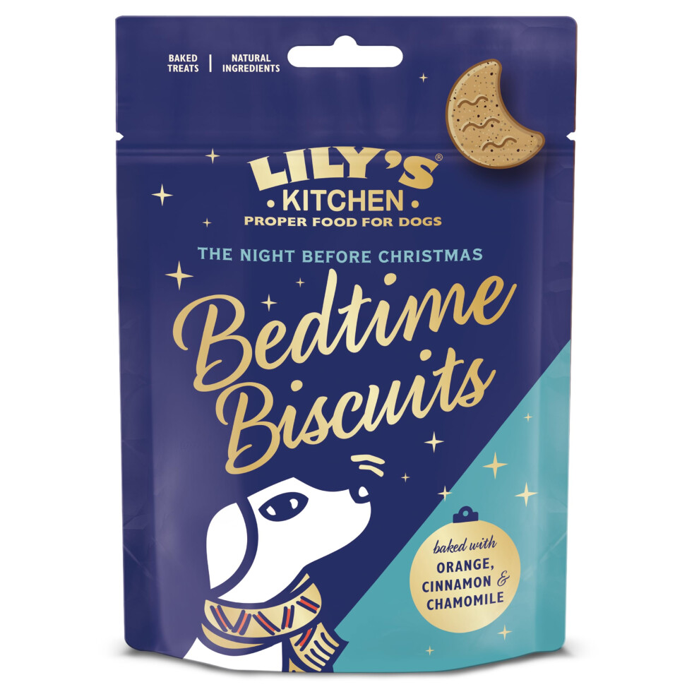 Lily?s Kitchen Christmas Bedtime Biscuits with Natural Ingredients - Adult Dog Treats Packet (8 Packs x 80g)