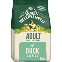 James Wellbeloved Adult Duck & Rice 15 kg Bag, Hypoallergenic Dry Dog Food