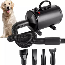 Memows Dog Hair Dryer, 2800W Pet Grooming Hair Dryer, Stepless Speed Dog Blaster Dryer, High Velocity Pet Dryer Blower with 4 Different Nozzles, Low