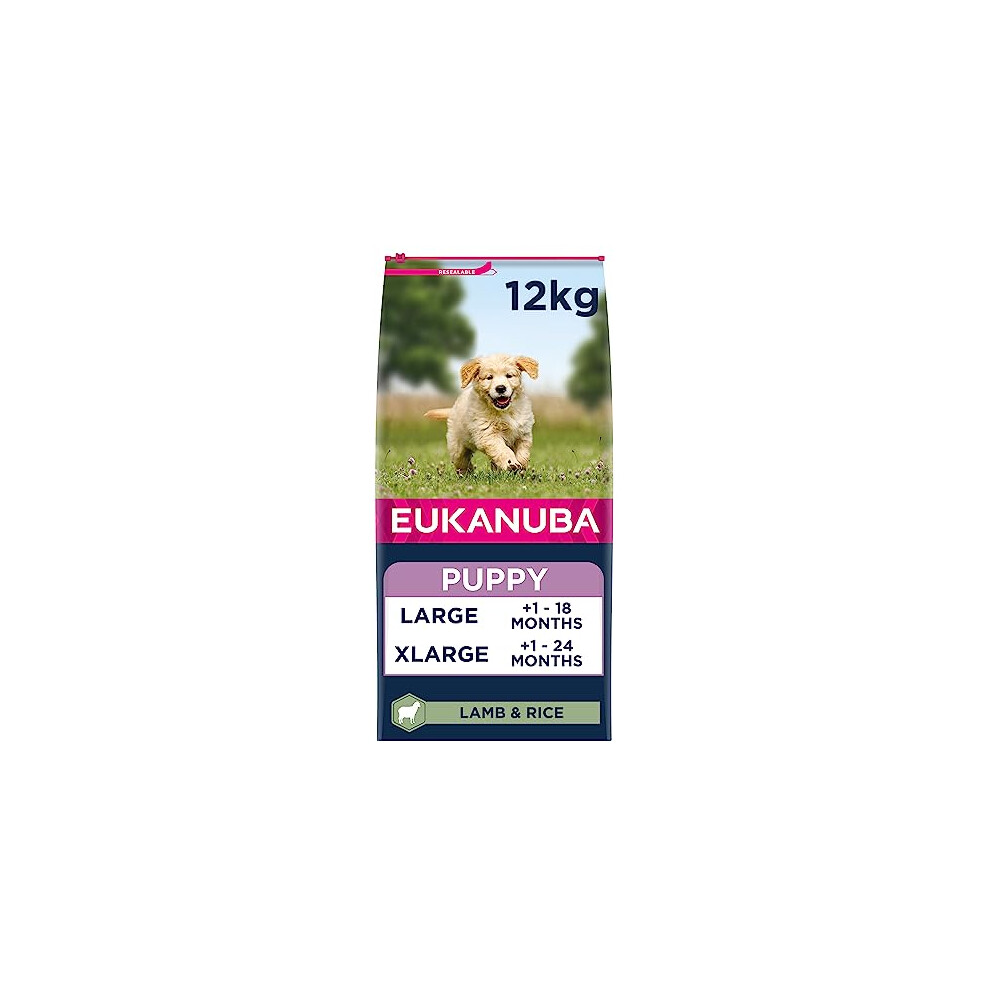 Eukanuba Complete Dry Dog Food for Puppy Large and Giant Breeds with Lamb and Rice 12 kg