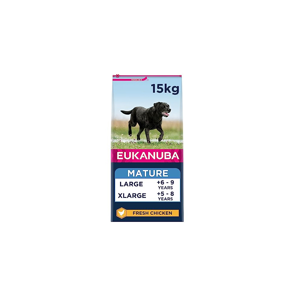 Iams Eukanuba Complete Dry Dog Food For Mature Senior Large And Giant Breeds With Fresh Chicken 15 Kg