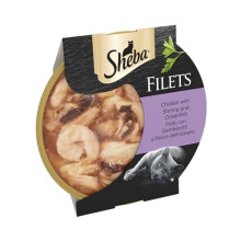 Sheba Fillets Cat Food Tray with Chicken, Shrimp and Ocean Fish in Gravy 2x16x60g