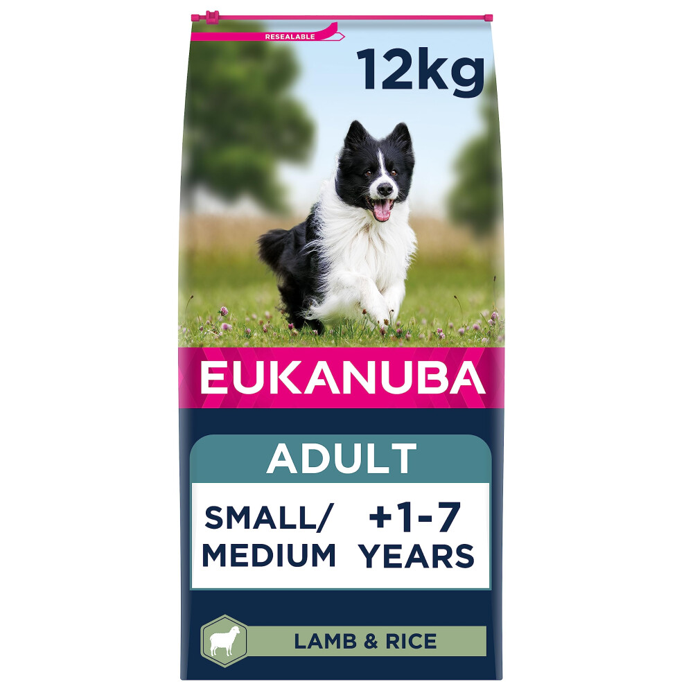 Eukanuba Complete Dry Dog Food for Adult Small and Medium Breeds with Lamb and Rice 12 kg