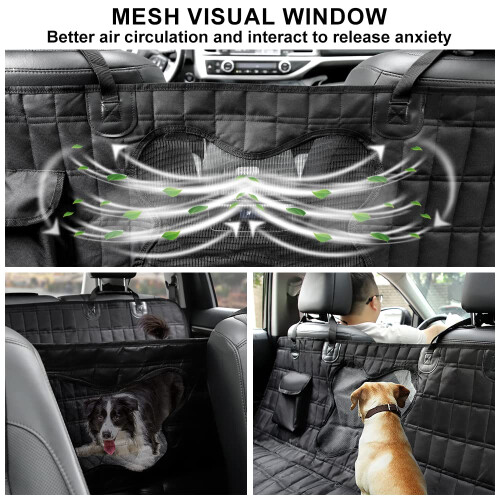 Pet Car Seat Cover – Dog Hammock With Non-Slip Mat & Bone-Style Net (Universal Fit)-1009432