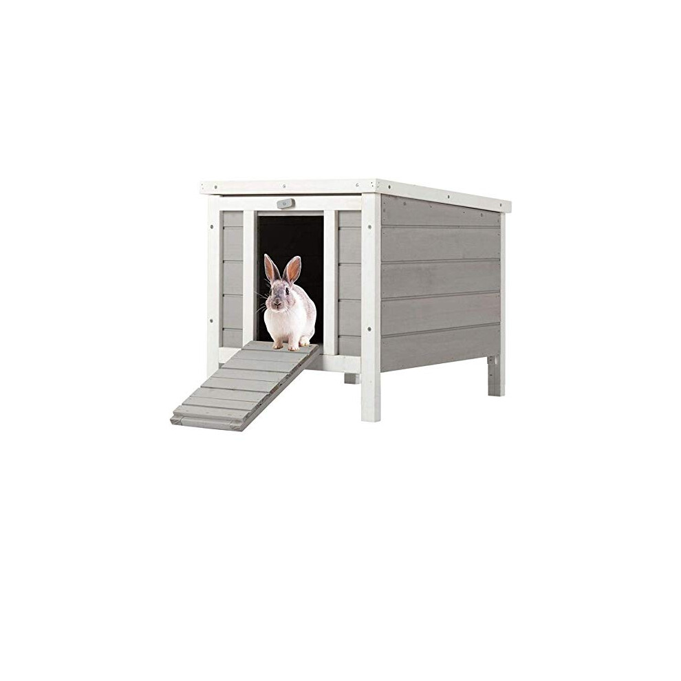 Bunny-Business Bunny Business Cat/Puppy/Rabbit/Guinea Pig Wooden Hide House - 50 X 42 X 43Cm (Grey) Grey