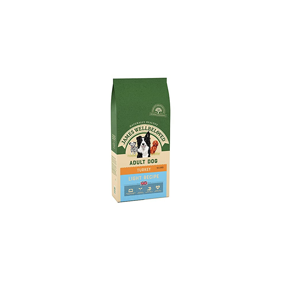 James Wellbeloved Light Adult Turkey and Rice 12.5 kg Bag, Hypoallergenic Dry Dog Food