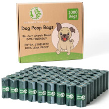 GREENER WALKER Poop Bags for Dog Waste-1080 Bags,Extra Thick Strong 100% Leak Proof Biodegradable Dog Waste Bags (Deep Green)