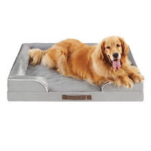 Codi Extra Large Memory Foam Layer Dog Bed, Washable Orthopedic Dog Bed Couch with Removable Zipper Cover, Waterproof Dog Bed Sofa Bed, Grey,