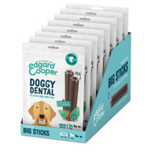 Edgard & Cooper Treats Dental Stick, Big - Strawberry and Mint - (8 x 7 stick pack), Natural Dog Chew Sticks, Dental Hygiene, One per Day, Low
