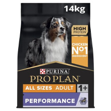 PRO PLAN All Sizes Adult Performance Dry Dog Food with Chicken 14kg , Packaging May Vary