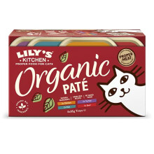 Lily's Kitchen Organic Pate Multipack - Grain Free Adult Wet Cat Food (4 Packs x 8 Trays x 85g)