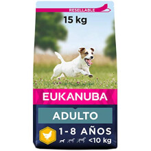 Eukanuba Complete Dry Dog Food for Adult Small Breeds with Fresh Chicken, 15 kg — DentalCare System, 100% Complete & Balanced | Code 8.71E+12