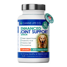 Senior Dog Joint Supplement High Strength With Turmeric Glucosamine & Green Lipped Mussel | For Older Stiffer Dogs Age 8+ | 300 Chewable Tablets |